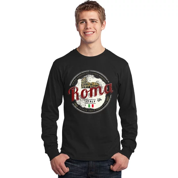 Rome Italy Colosseum Vintage Souvenir Tall Long Sleeve T-Shirt