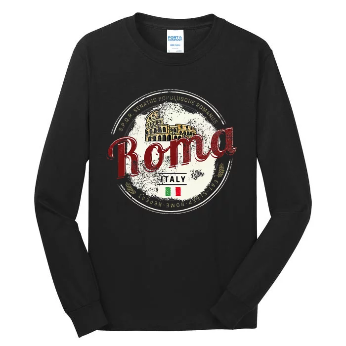 Rome Italy Colosseum Vintage Souvenir Tall Long Sleeve T-Shirt