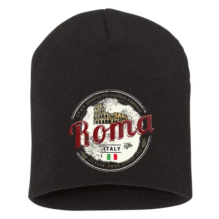 Rome Italy Colosseum Vintage Souvenir Short Acrylic Beanie