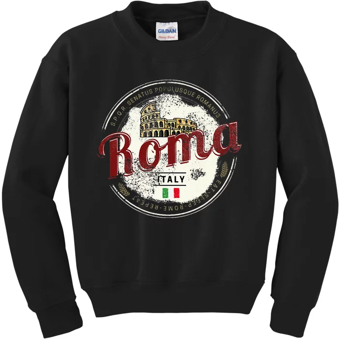 Rome Italy Colosseum Vintage Souvenir Kids Sweatshirt