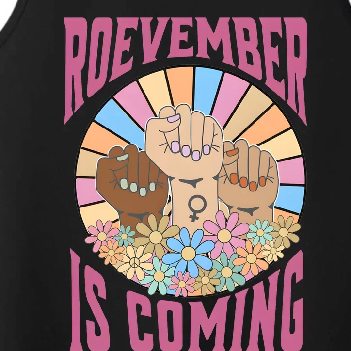 Roevember Is Coming Feminist Vote Flower Floral Performance Tank