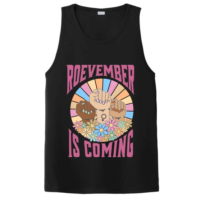 Roevember Is Coming Feminist Vote Flower Floral Performance Tank