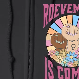 Roevember Is Coming Feminist Vote Flower Floral Full Zip Hoodie