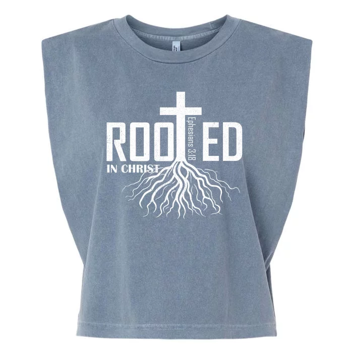 Rooted In Christ Christian Religious Christian Garment-Dyed Women's Muscle Tee