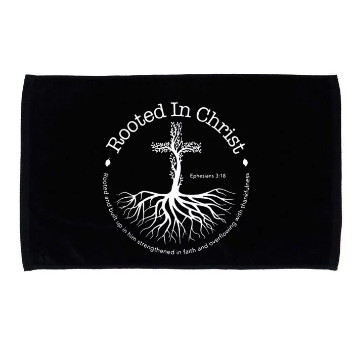 Rooted In Christ Jesus Cross Pray Bible Verse Christian Microfiber Hand Towel