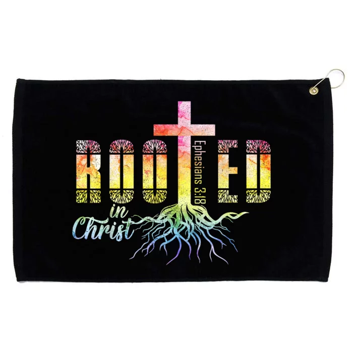 Rooted In Christ Christian Religious Christian Grommeted Golf Towel