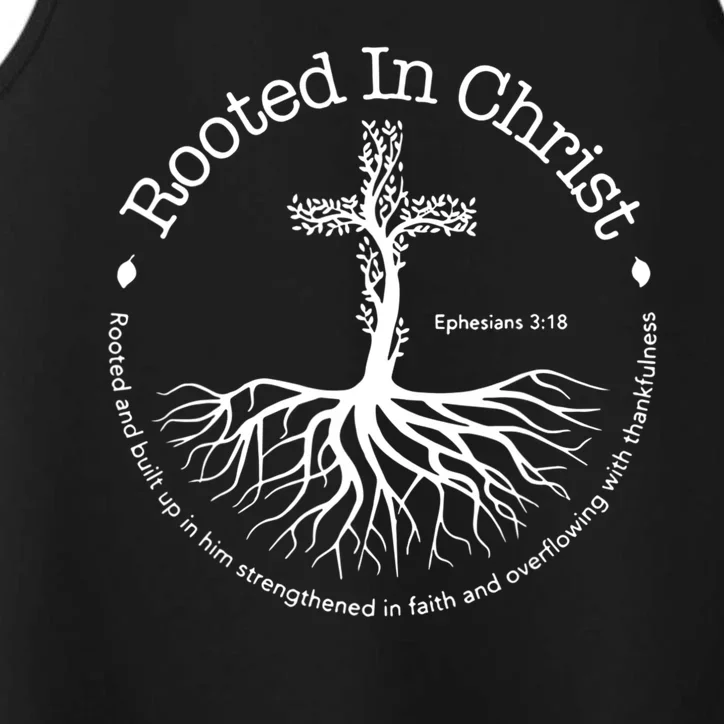 Rooted In Christ Jesus Cross Pray Bible Verse Christian Performance Tank