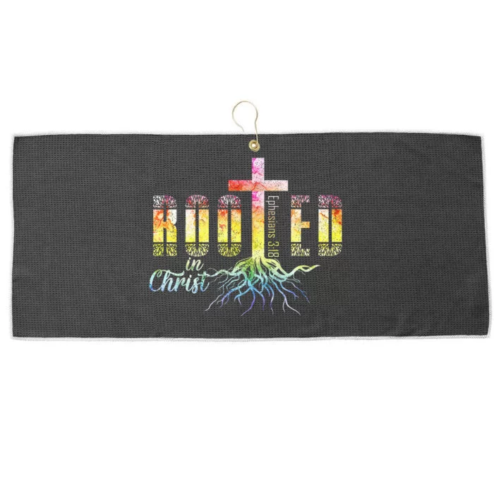 Rooted In Christ Christian Religious Christian Large Microfiber Waffle Golf Towel