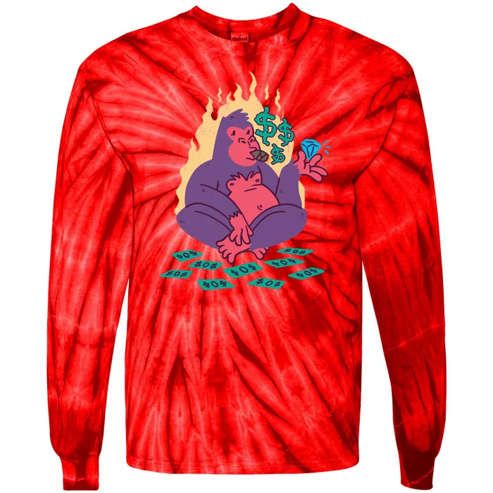 Rich Gorilla Tie-Dye Long Sleeve Shirt