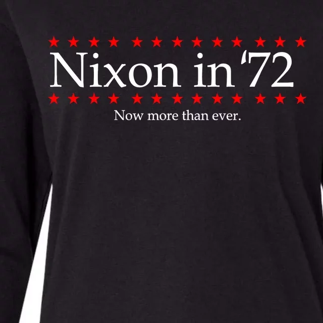 Richard Nixon in 72 Now More than Ever Womens Cotton Relaxed Long Sleeve T-Shirt