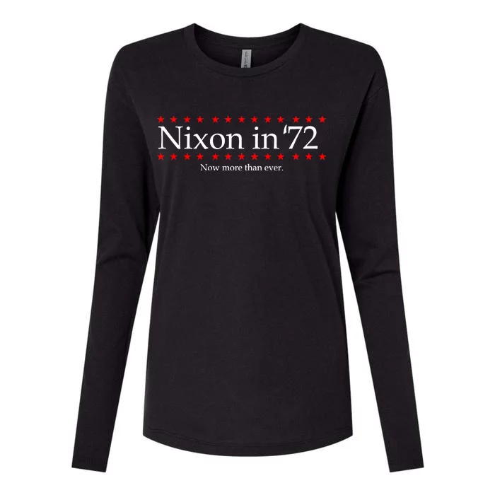 Richard Nixon in 72 Now More than Ever Womens Cotton Relaxed Long Sleeve T-Shirt