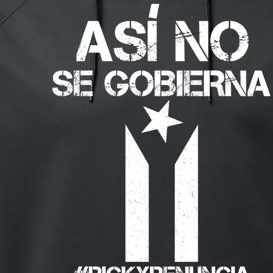 Ricky Renuncia Bandera Negra Puerto Rico Performance Fleece Hoodie