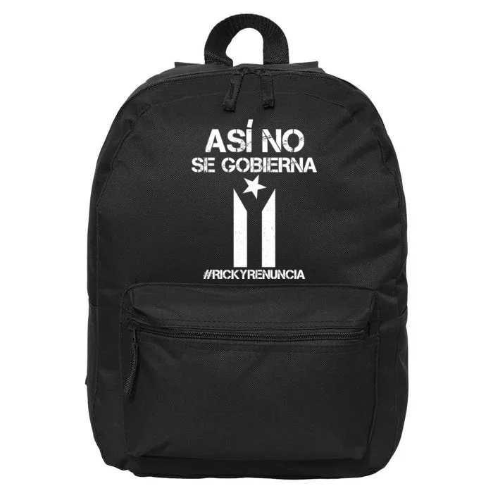 Ricky Renuncia Bandera Negra Puerto Rico 16 in Basic Backpack