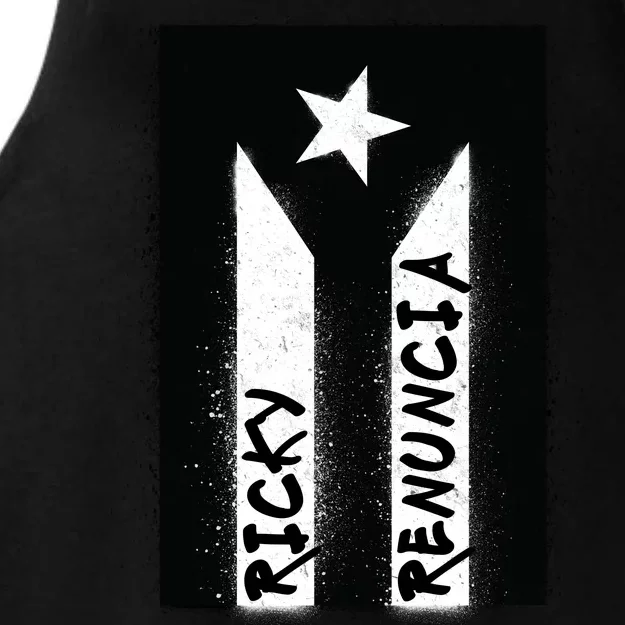 Ricky Renuncia Puerto Rico Flag Ladies Tri-Blend Wicking Tank