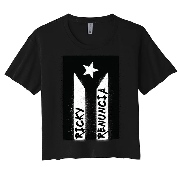 Ricky Renuncia Puerto Rico Flag Women's Crop Top Tee