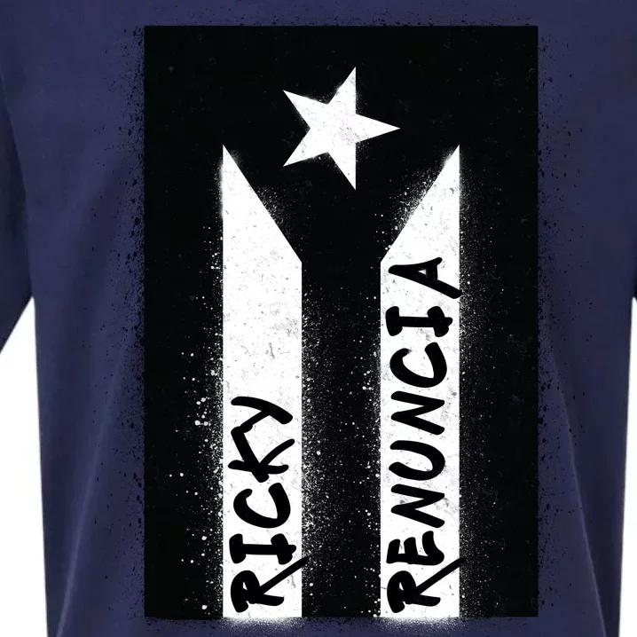 Ricky Renuncia Puerto Rico Flag Sueded Cloud Jersey T-Shirt