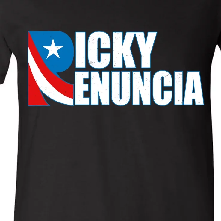 Ricky Renuncia Puerto Rico Star Logo V-Neck T-Shirt