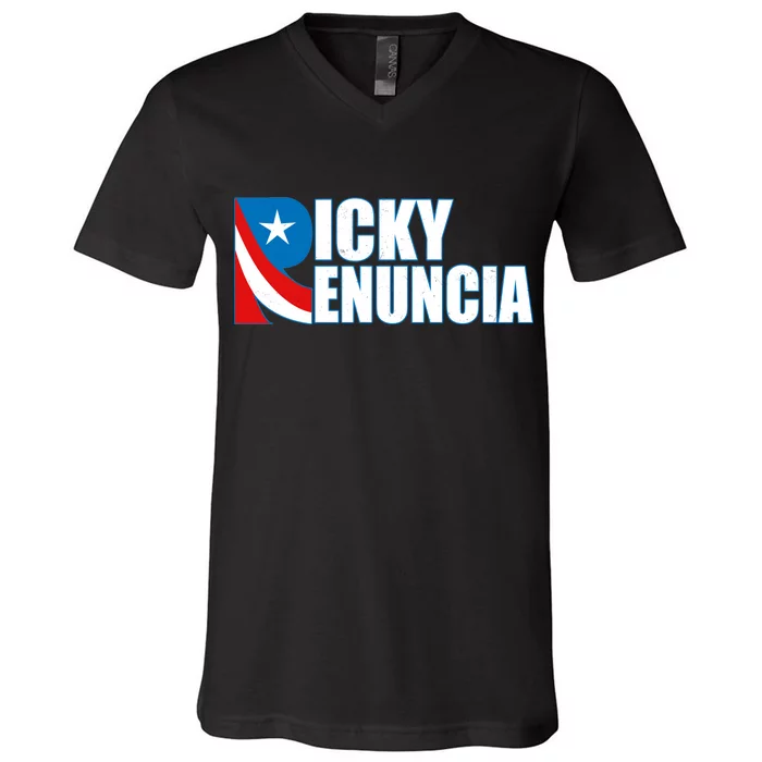 Ricky Renuncia Puerto Rico Star Logo V-Neck T-Shirt