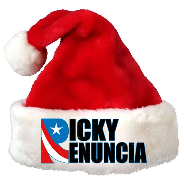 Ricky Renuncia Puerto Rico Star Logo Premium Christmas Santa Hat