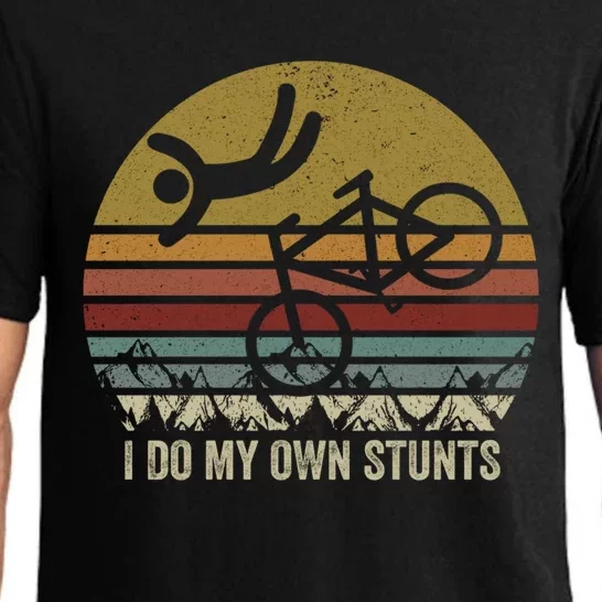 Retro I Do My Own Stunts Bike Lovers Cute Gift Pajama Set