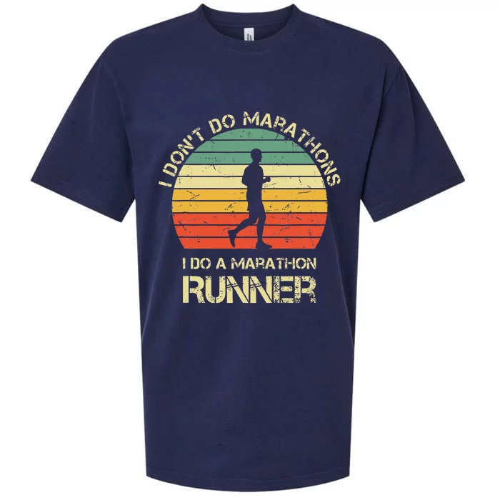 Retro I DonT Do Marathons I Do A Marathon Runner Sueded Cloud Jersey T-Shirt