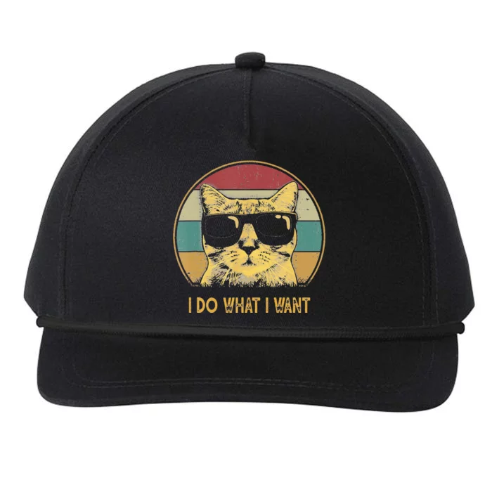 Retro I Do What I Want Cat Funny Cat Lover Snapback Five-Panel Rope Hat