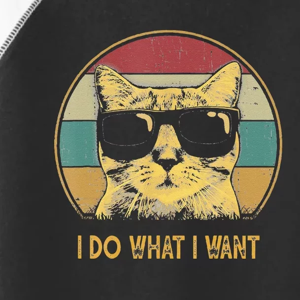 Retro I Do What I Want Cat Funny Cat Lover Toddler Fine Jersey T-Shirt