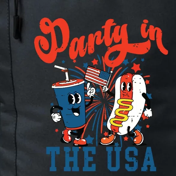 Retro Independence Day Party In The Usa 4th Of July Hotdog Daily Commute Backpack