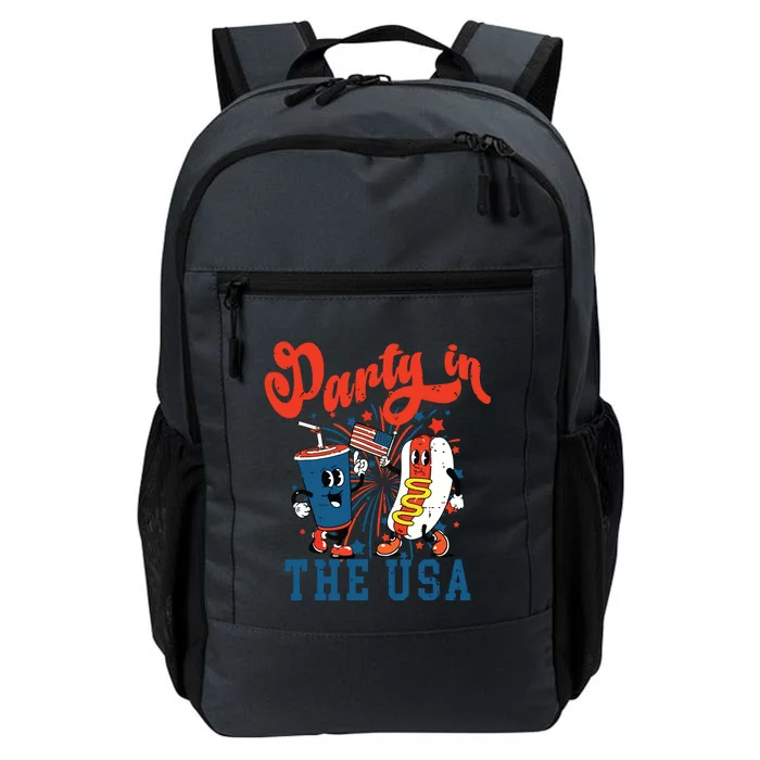 Retro Independence Day Party In The Usa 4th Of July Hotdog Daily Commute Backpack