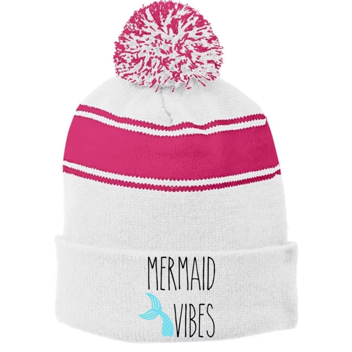 Rae Inspired Dunn Mug Mermaid Vibes Ocean Beach Summer Vacay Gift Stripe Pom Pom Beanie