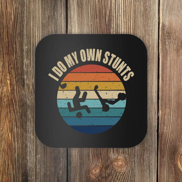 vintage I Do My Own Stunts Scooter Lovers Funny Injury Recovery  Gift Coaster