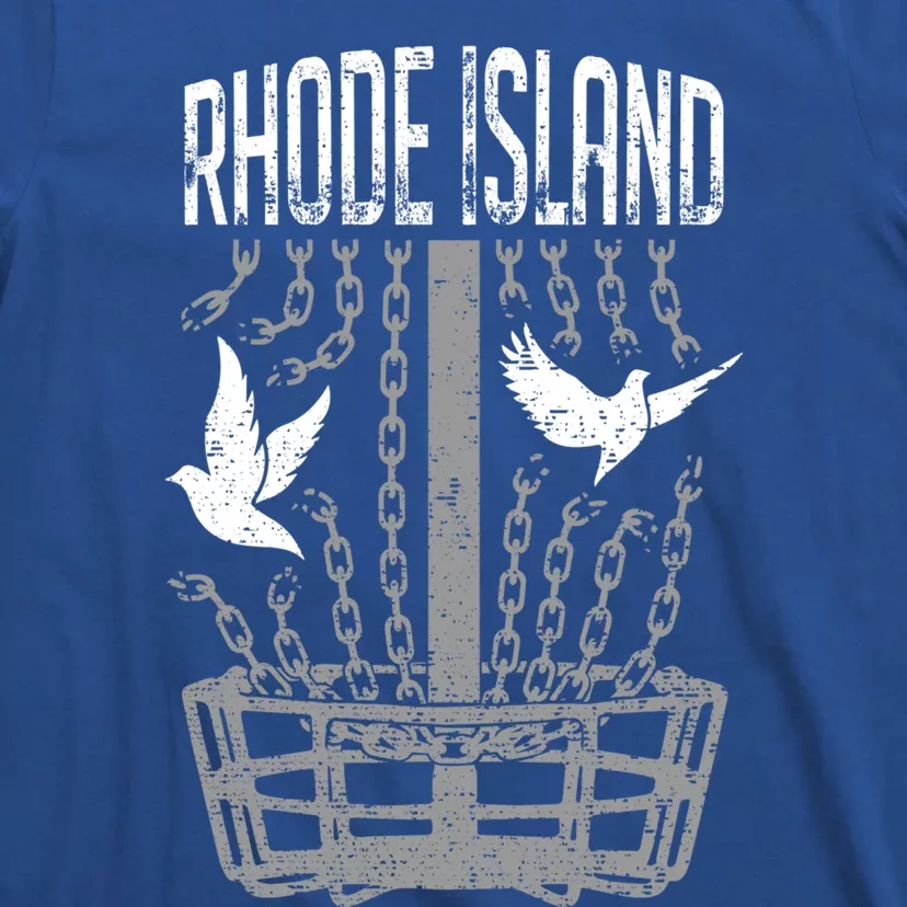 Rhode Island Disc Golf Player Breaking Chains Birdie Gift T-Shirt