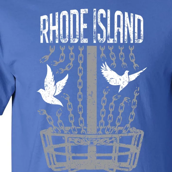 Rhode Island Disc Golf Player Breaking Chains Birdie Gift Tall T-Shirt