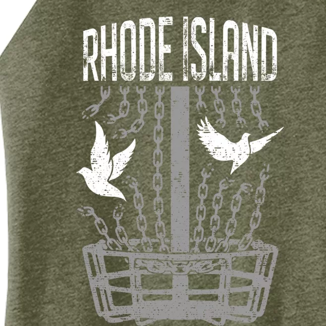 Rhode Island Disc Golf Player Breaking Chains Birdie Gift Women’s Perfect Tri Rocker Tank