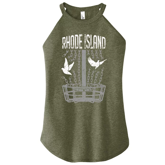 Rhode Island Disc Golf Player Breaking Chains Birdie Gift Women’s Perfect Tri Rocker Tank