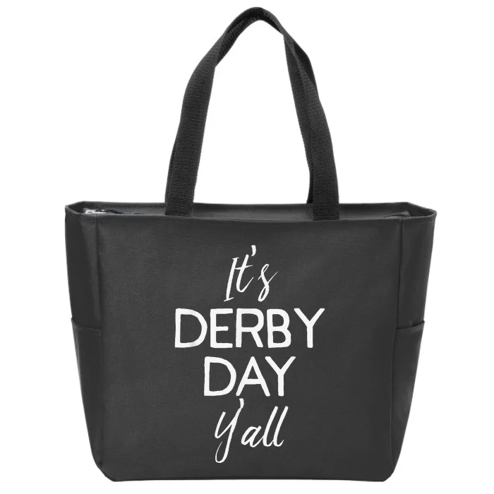 Retro ItS Derby Day Yall Ky Derby Horse Zip Tote Bag