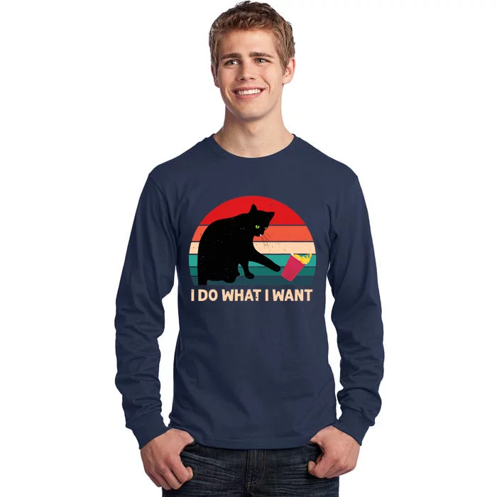 Retro i do what i want Vintage cat Tall Long Sleeve T-Shirt