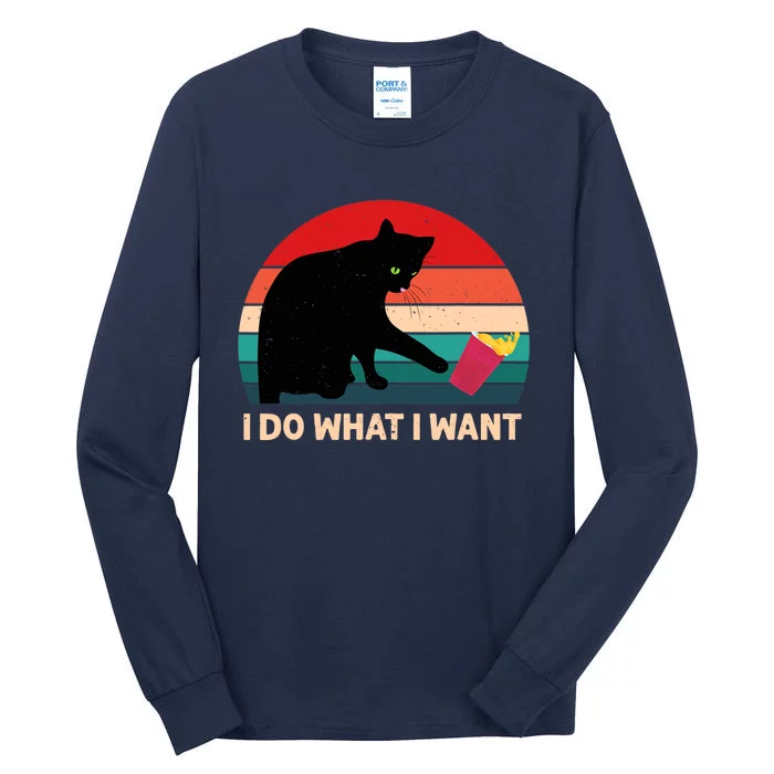 Retro i do what i want Vintage cat Tall Long Sleeve T-Shirt