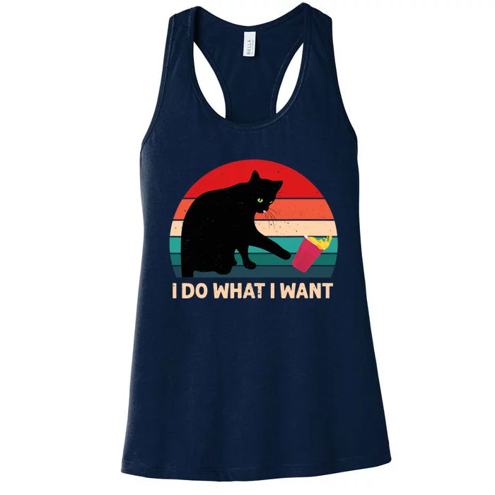 Retro i do what i want Vintage cat Women's Racerback Tank