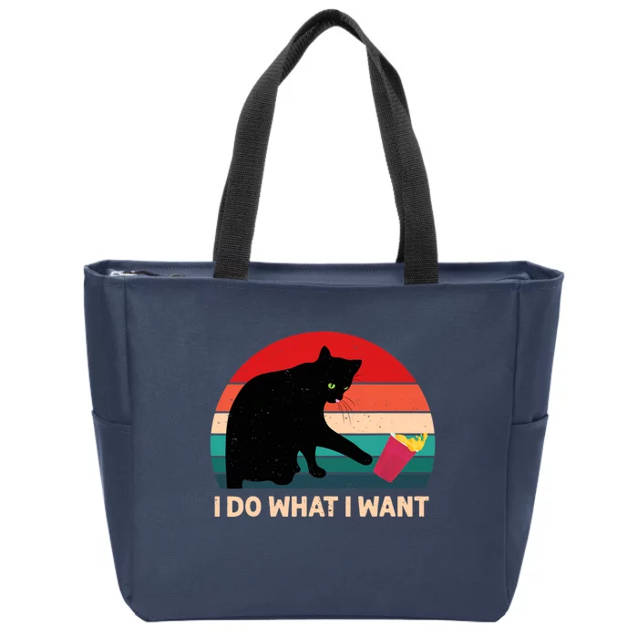 Retro i do what i want Vintage cat Zip Tote Bag