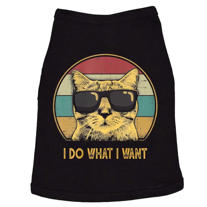 Retro I Do What I Want Cat Funny Cat Lover Doggie Tank