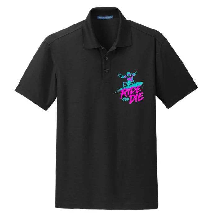 Ride Or Die Snow Boarding Dry Zone Grid Performance Polo