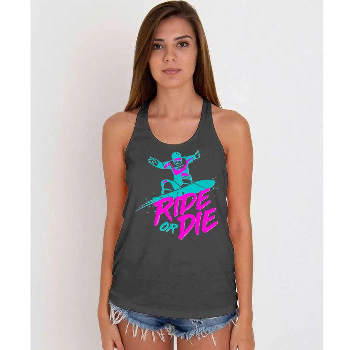 Ride Or Die Snow Boarding Women's Knotted Racerback Tank