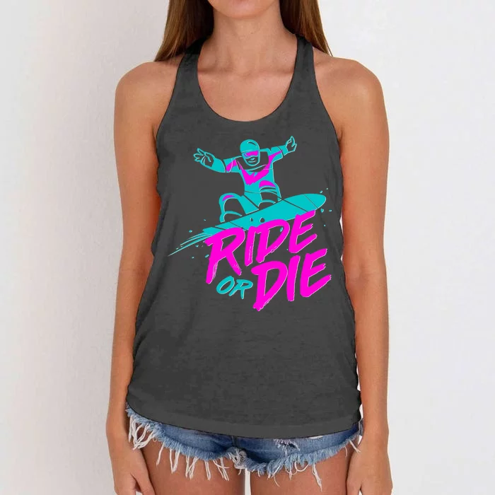 Ride Or Die Snow Boarding Women's Knotted Racerback Tank