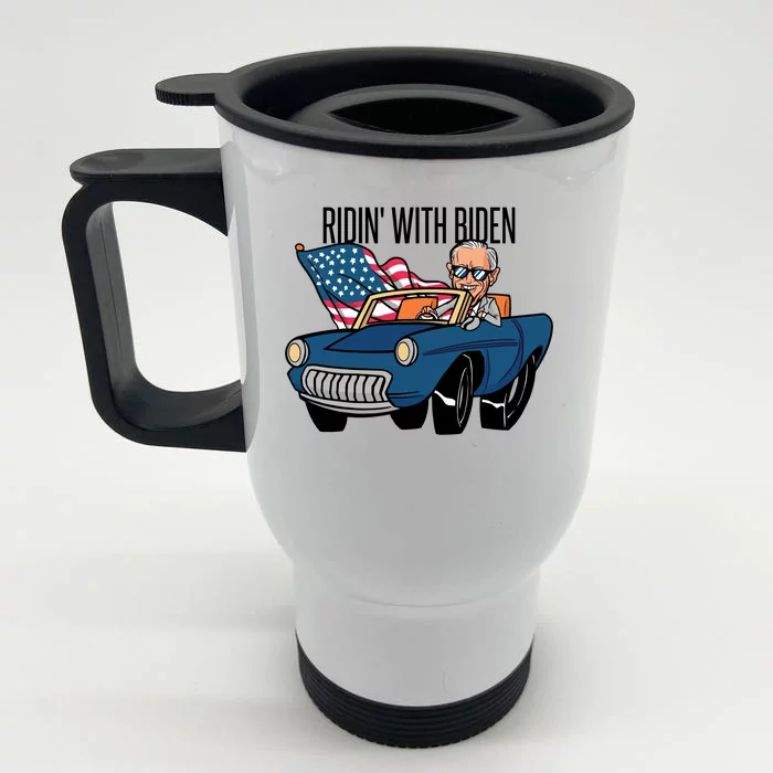 Riden With Biden Front & Back Stainless Steel Travel Mug