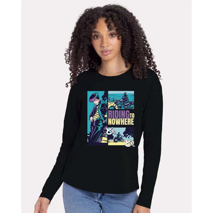 Riding Nowhere Anime Womens Cotton Relaxed Long Sleeve T-Shirt