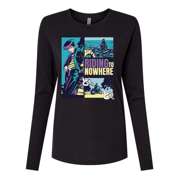 Riding Nowhere Anime Womens Cotton Relaxed Long Sleeve T-Shirt