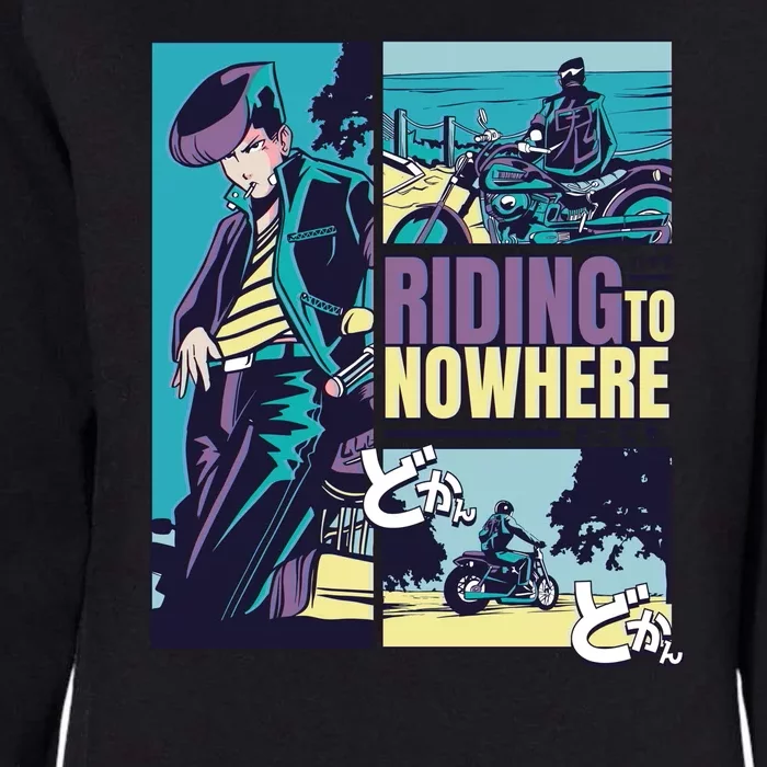 Riding Nowhere Anime Womens California Wash Sweatshirt