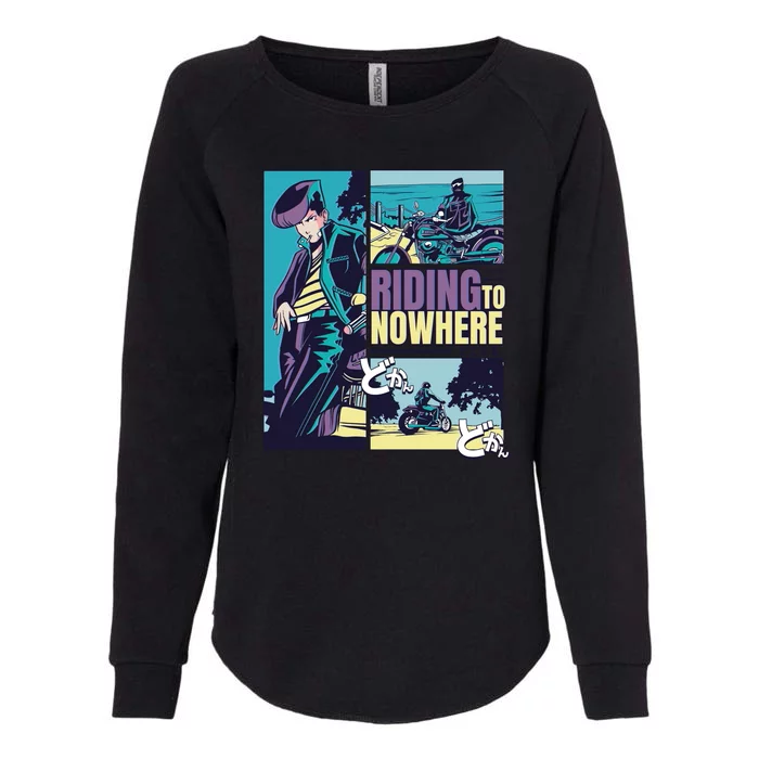 Riding Nowhere Anime Womens California Wash Sweatshirt