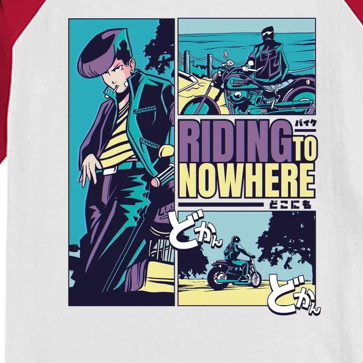 Riding Nowhere Anime Kids Colorblock Raglan Jersey